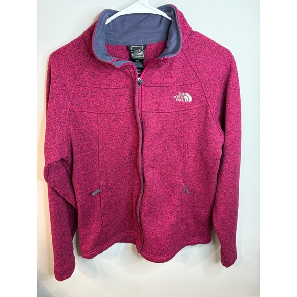 The North Face Womens Fleece Jacket Full Zip Pink Heathered Medium - Picture 1 of 4